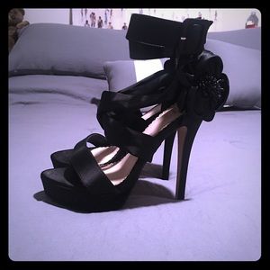 Super high satin heels